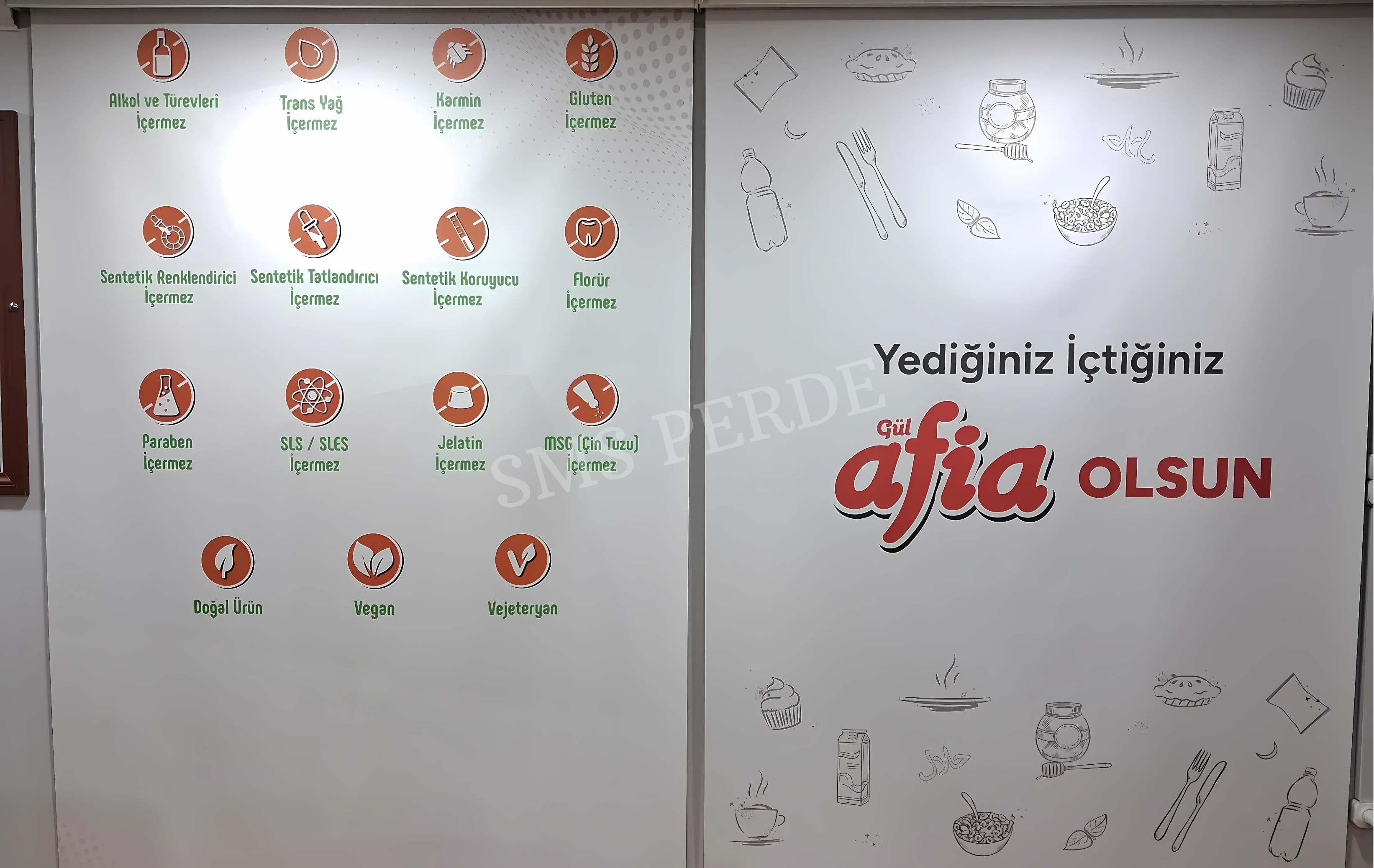 Modern desenli baskılı stor perde modelleri